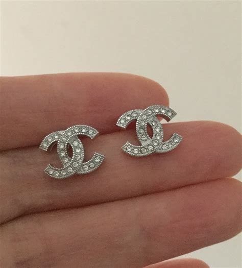 chanel silver cc earrings|Chanel cc earrings price.